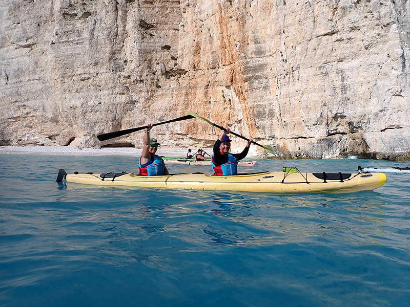 paddling in Agia Kiriaki bay, west Kefalonia
