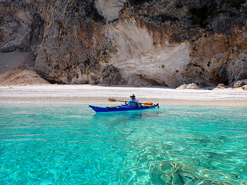 turquoise waters in west Kefalonia