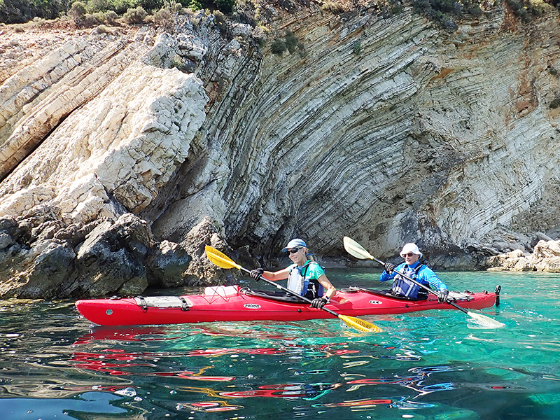 paddling in Gidaki bay, Ithaca